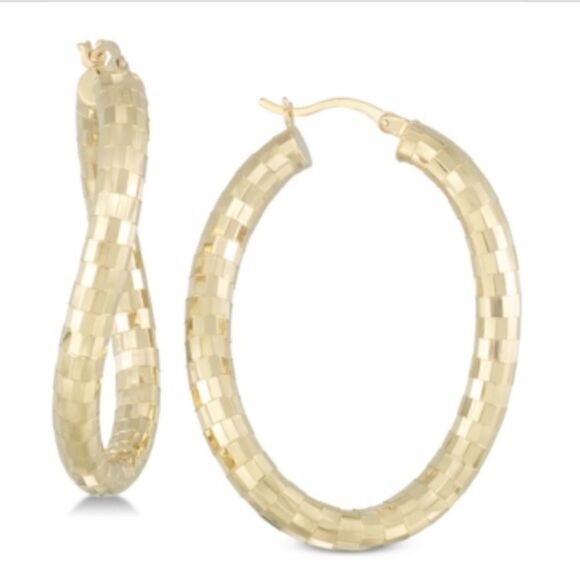 Simone I. Smith Textured Twist Hoop Earrings in 18k Gold Over Sterling Silver - Picture 1 of 3